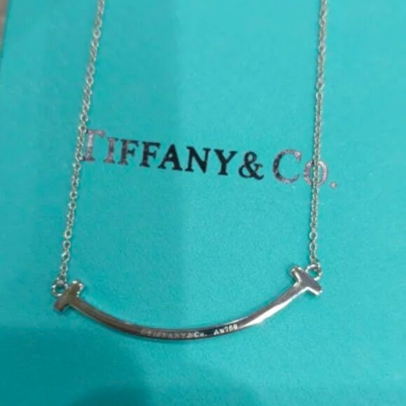 Tiffany T Smile Pendant in White Gold, Small - Picture 2 of 4